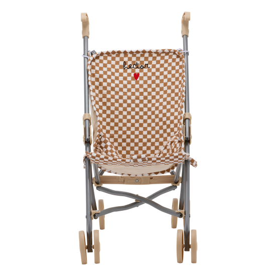 poussette gaze de coton damier personnalisable
