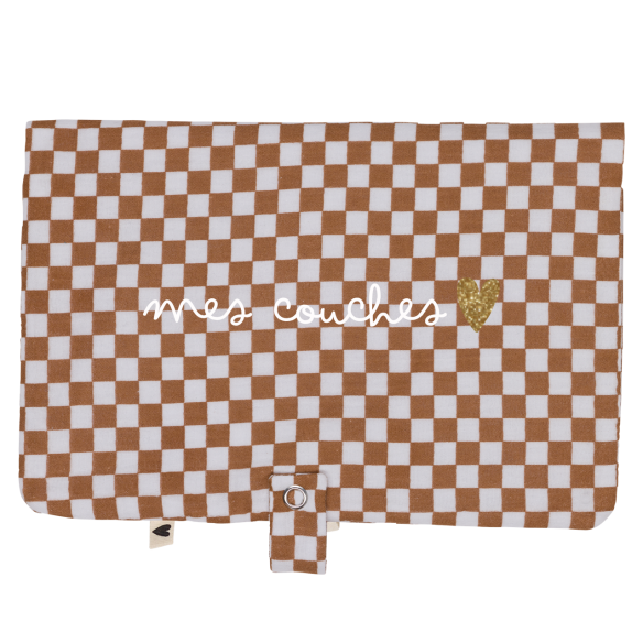 ranche couche gaze de coton damier personnalisable
