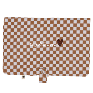 ranche couche gaze de coton damier personnalisable