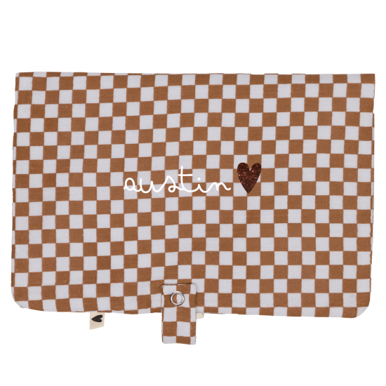 ranche couche gaze de coton damier personnalisable