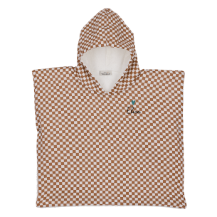 poncho gaze de coton damier personnalisable