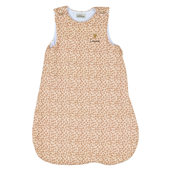 gigoteuse hiver gaze de coton léopard personnalisable