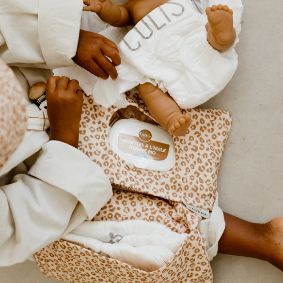 ranche couche gaze de coton léopard personnalisable