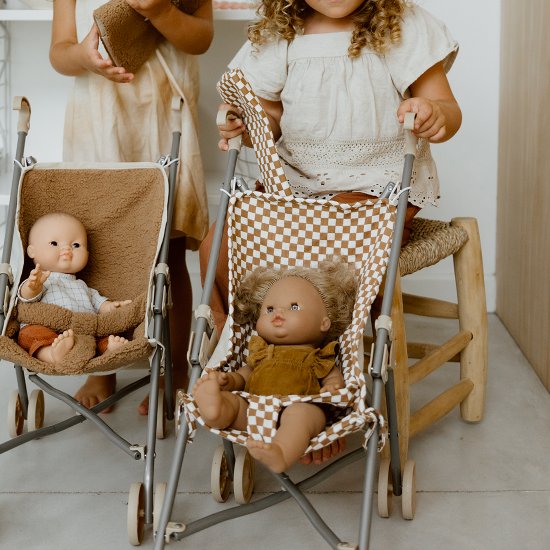 poussette gaze de coton damier personnalisable