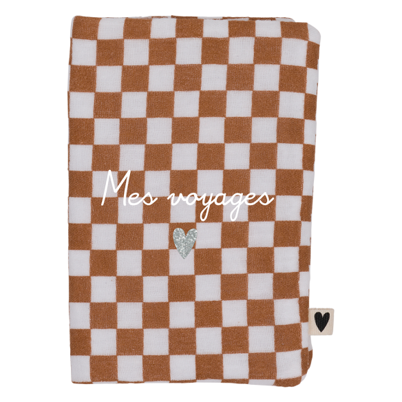 passeport gaze de coton damier