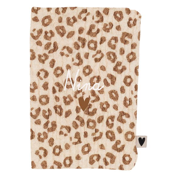 Protège passeport gaze léopard personnalisable