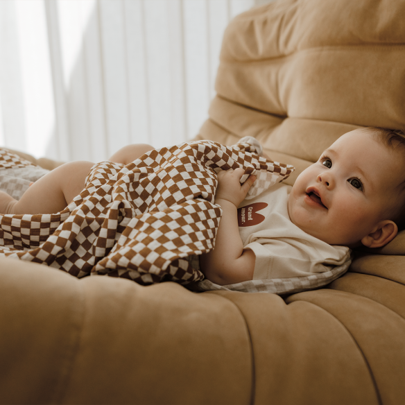 lange gaze de coton damier personnalisable