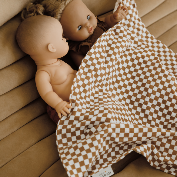 foulard gaze de coton damier personnalisable