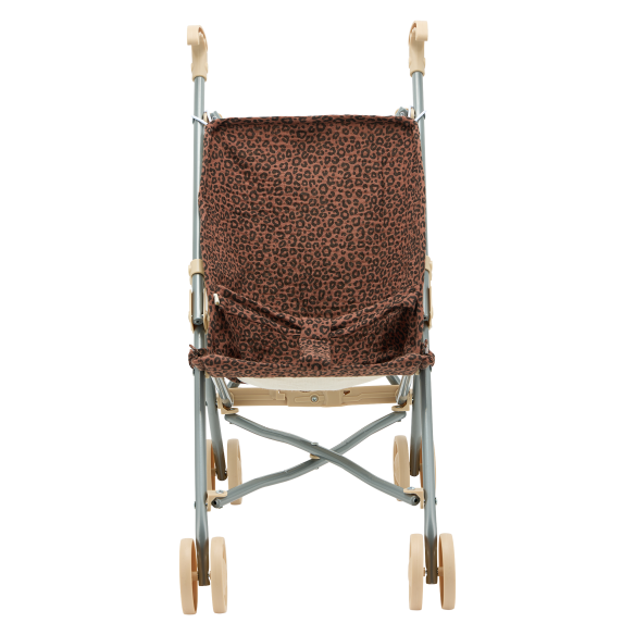 poussette en gaze de coton léopard marron personnalisable