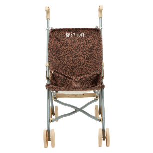 poussette en gaze de coton léopard marron personnalisable