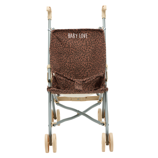 poussette en gaze de coton léopard marron personnalisable