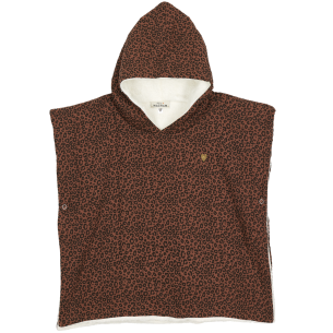 poncho gaze de coton léopard marron personnalisable
