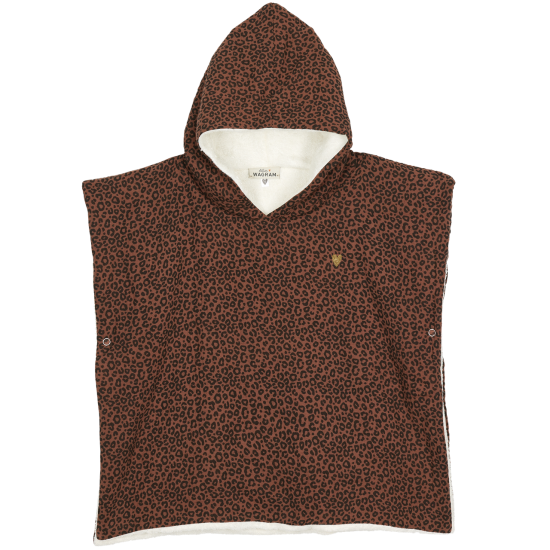 poncho gaze de coton léopard marron personnalisable