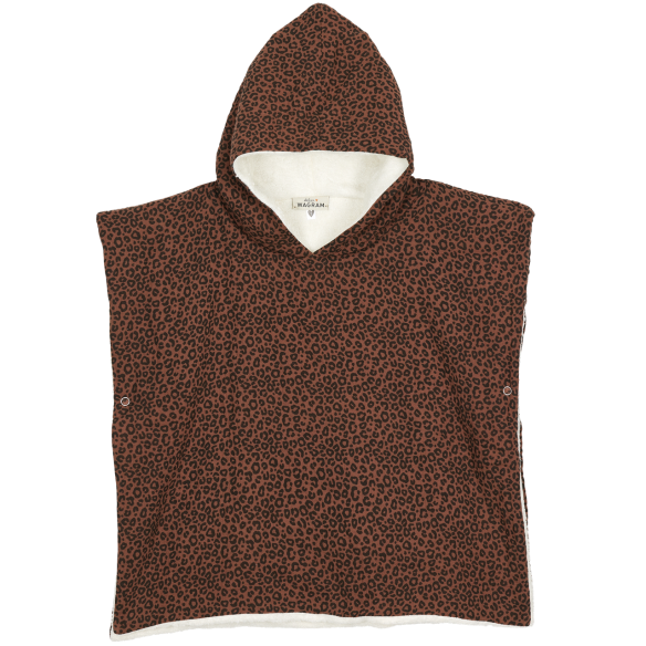 poncho gaze de coton léopard marron personnalisable