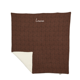 couverture pilou gaze de coton léopard marron personnalisable