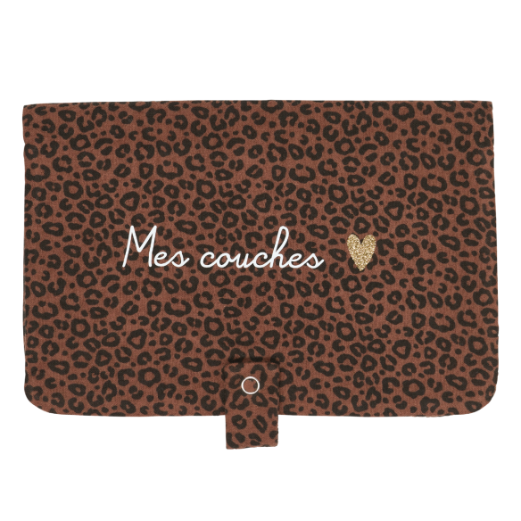 ranche couche gaze de coton léopard marron personnalisable