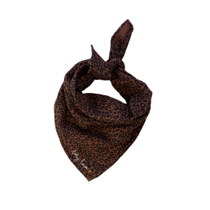 foulard en gaze de coton léopard marron