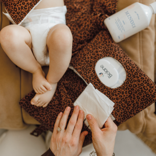 ranche couche gaze de coton léopard marron personnalisable