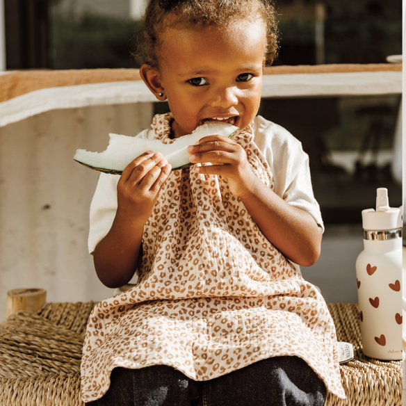 serviette de cantine gaze léopard