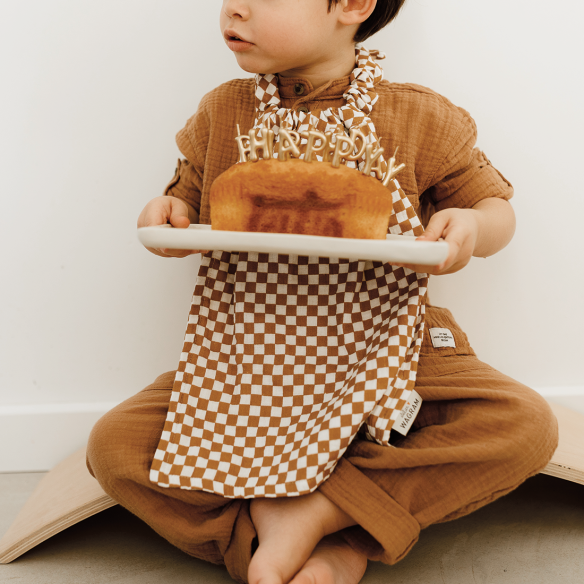 serviette de cantine gaze damier