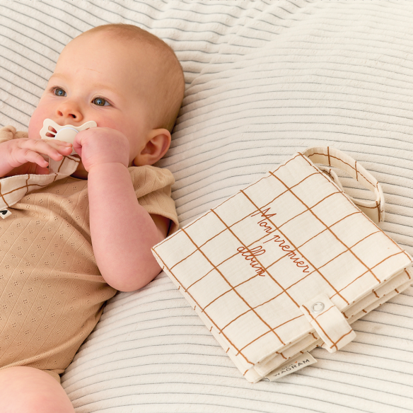 Mini album photo gaze grands carreaux personnalisable