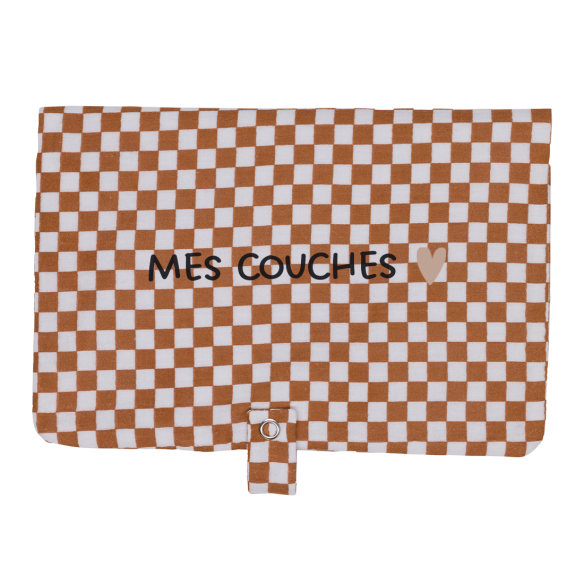 ranche couche gaze de coton damier personnalisable