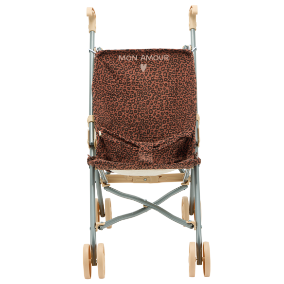 poussette en gaze de coton léopard marron personnalisable