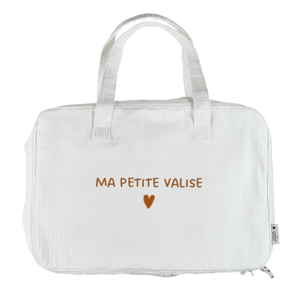 mini valise en gaze de coton ecru - sac week end