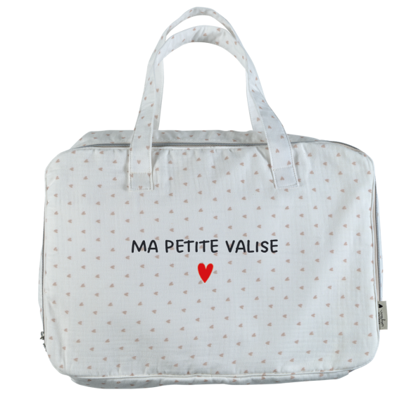 mini valise en gaze de coton coeurs - sac week end