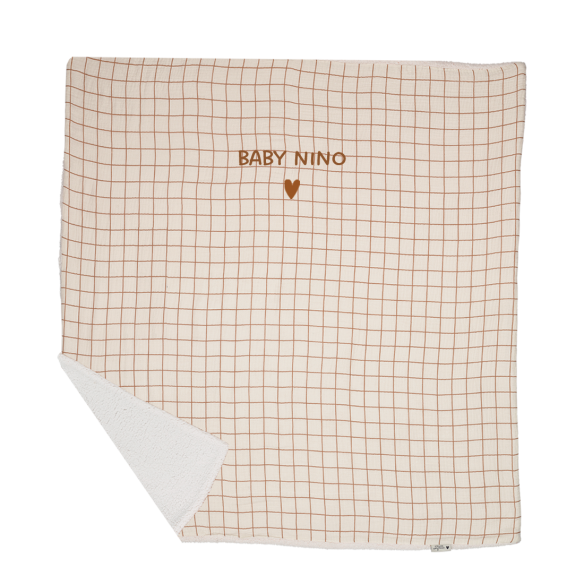 couverture pilou moumoute gaze carreaux