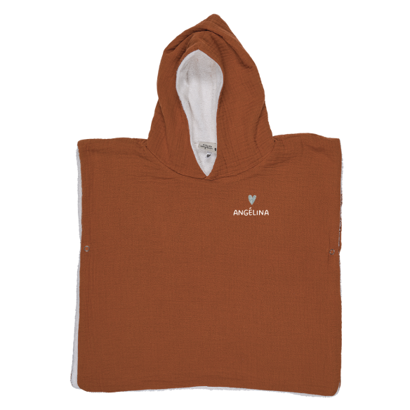 poncho gaze de coton caramel