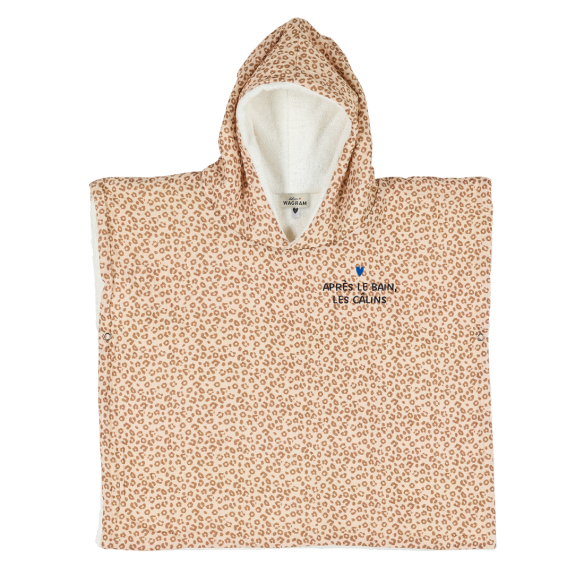 poncho gaze de coton léopard personnalisable