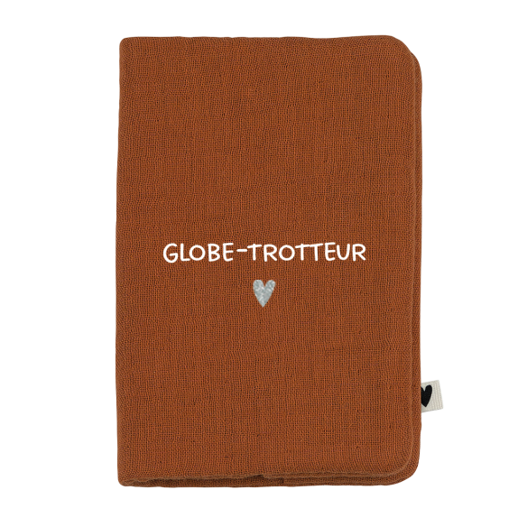 porte protège passeport gaze caramel