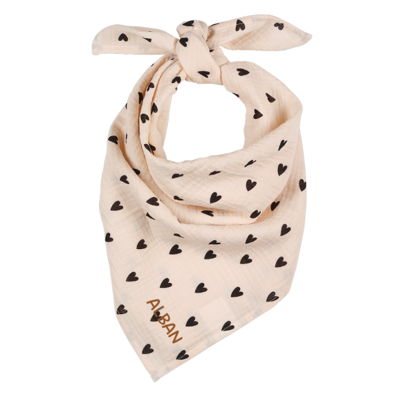 foulard gaze de coton coeur écru