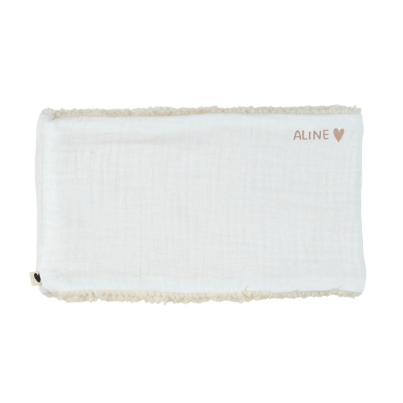 snood bébé enfant gaze écru moumoute