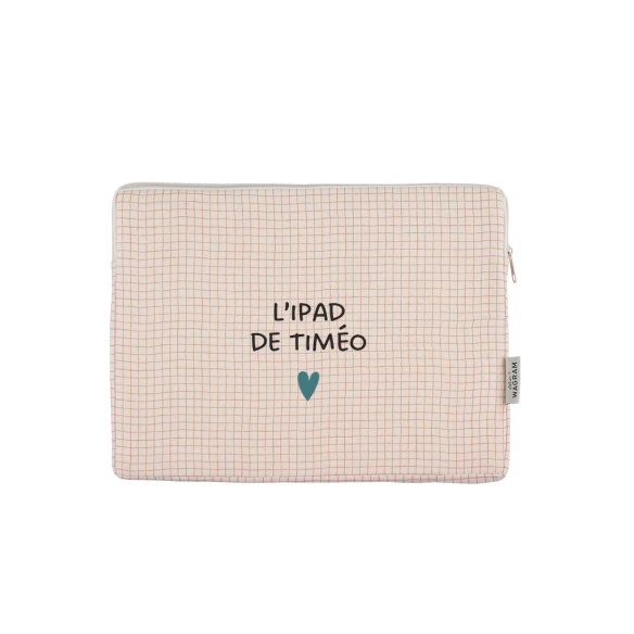pochette ipad housse tablette gaze petits carreaux