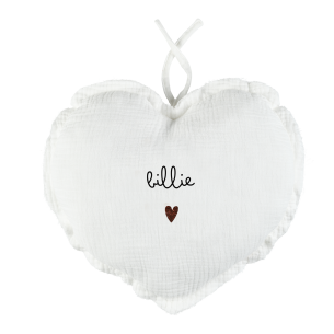 mobile coeur bruits blancs gaze de coton ecru