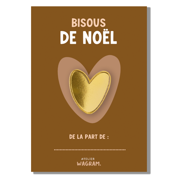 Pins carte bisous de Noël marron