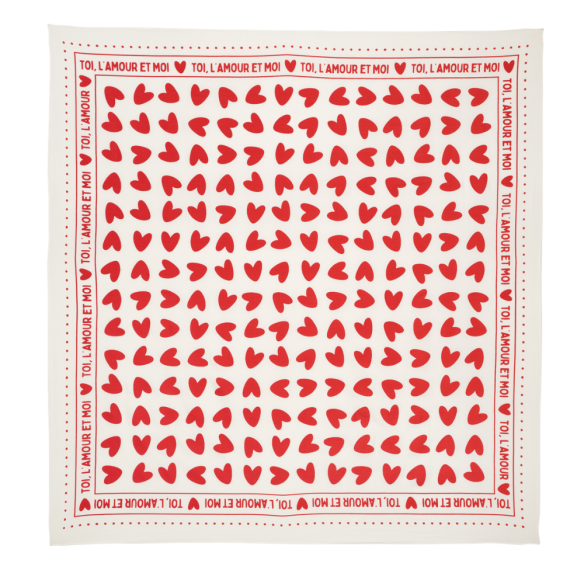 Foulard coeurs 55cm