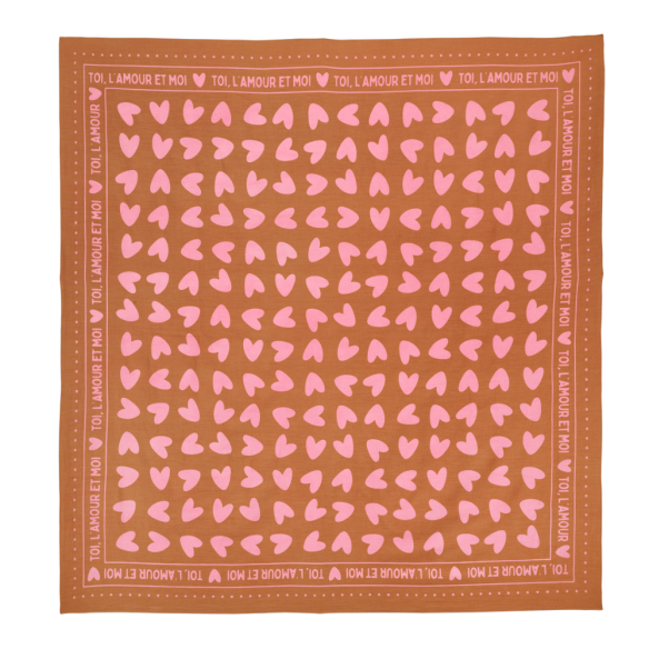 Foulard coeurs 100cm