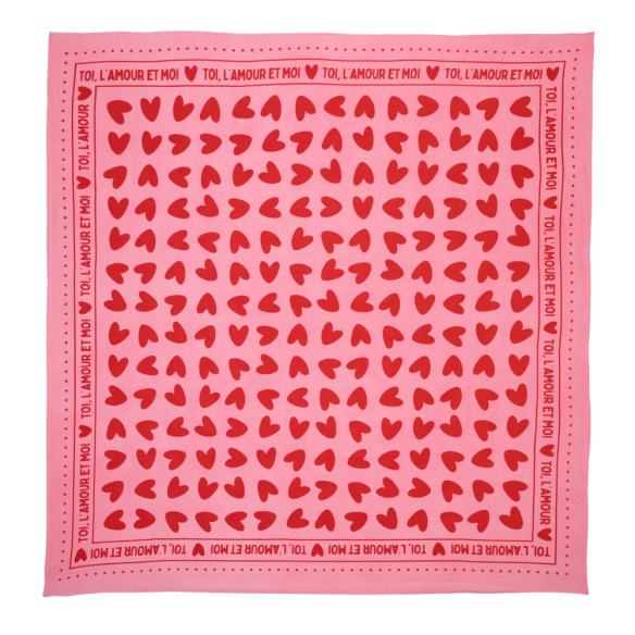 Foulard coeurs 100cm