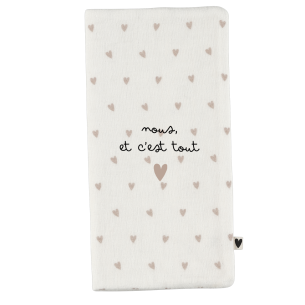Protège livret de famille en gaze de coton motif coeurs