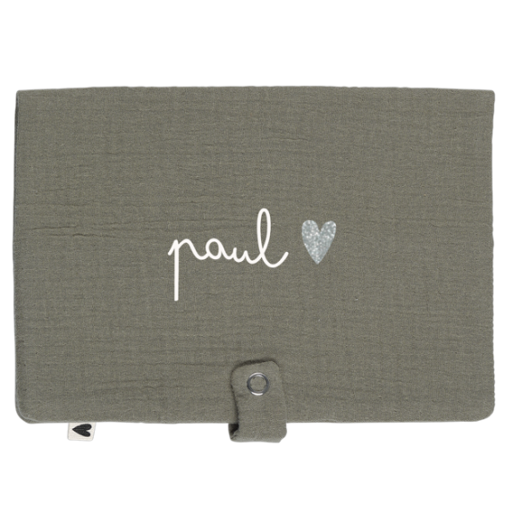 Range couche en gaze de coton vert olive