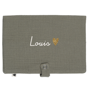 Range couche en gaze de coton vert olive personnalisé