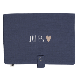 Range couche en gaze de coton bleu jean personnalisé