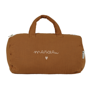 Sac polochon type sac week end / bowling / sac de sport pour enfant en gaze caramel