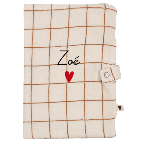 Protège carnet de santé grands carreaux personnalisé