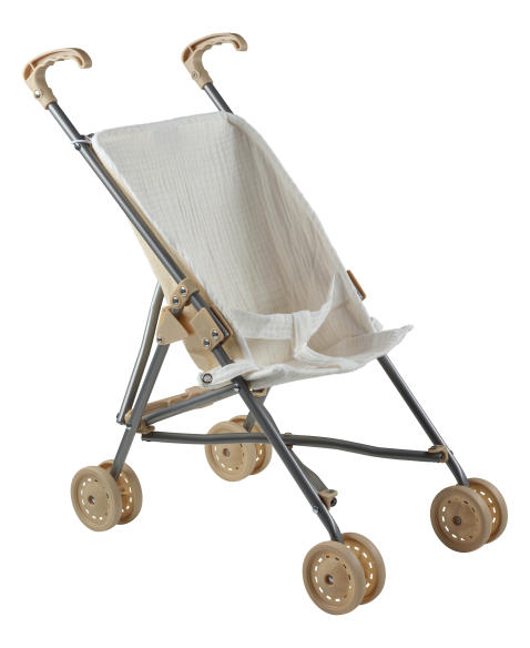 Poussette en gaze de coton écru personnalisable