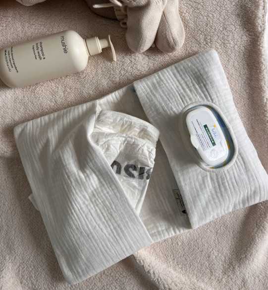 Range couche en gaze de coton rose personnalisable