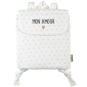 sac à dos gaze de coton coeur personnalisé